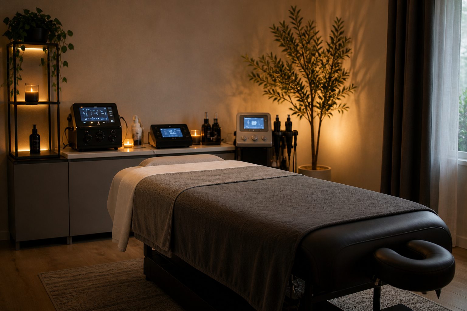Komfort Flow treatment room — Ruta Naturals in-home wellness setup